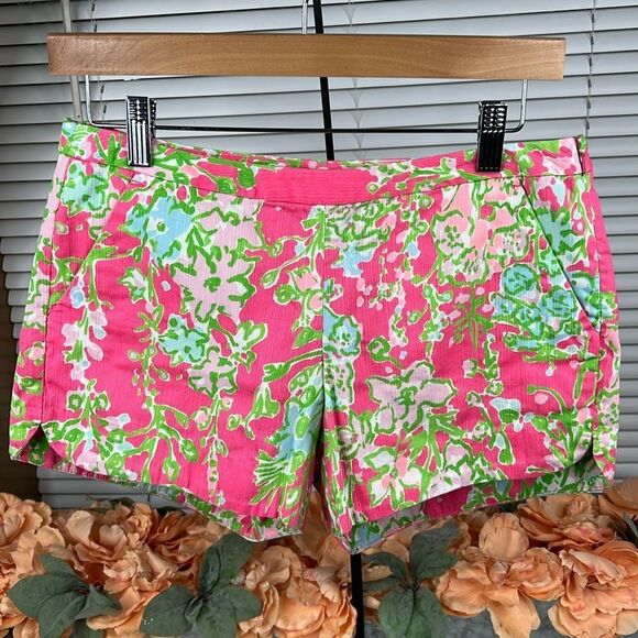 Lilly Pulitzer Flamingo Pink Southern Charm Adie Shorts Size 2 - Picture 1 of 7